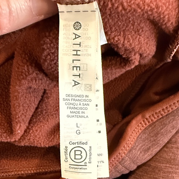 Athleta Altitude Polartec Half-Zip Sweatshirt in Mahogany Heather Size Large - Picture 11 of 13